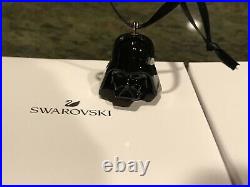 Swarovski Crystal Star Wars Darth Vader & Stormtrooper Helmet Ornament NIB