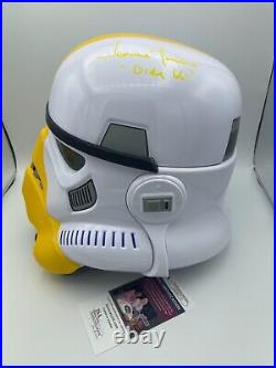 Temuera Morrison Signed Storm Trooper Helmet Star Wars Black Series Helmet JSA