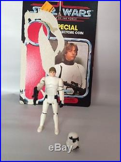 Vintage 1985 POTF Luke Skywalker Stormtrooper withOriginal Blaster Helmet and Card