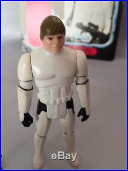 Vintage 1985 POTF Luke Skywalker Stormtrooper withOriginal Blaster Helmet and Card