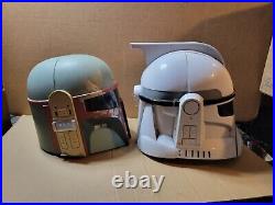 Vintage 2008 Clone Stormtrooper, 2009 Boba Fett Helmet Talking Masks Lot 2