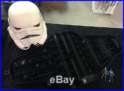 Vintage Star Wars Collectible Storm Trooper Helmet, Darth Vader Case, Action Fig