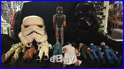 Vintage Star Wars Collectible Storm Trooper Helmet, Darth Vader Case, Action Fig