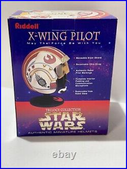 X-WING PILOT Mini Helmet STAR WARS Trilogy Collection RARE NEW Riddell 1997